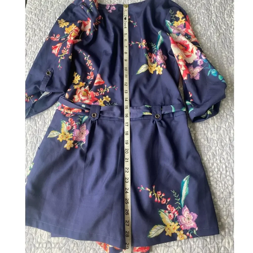 Yumi Kim Blue Floral Print Sweet Romance Liz Romper Women’s Size Small
